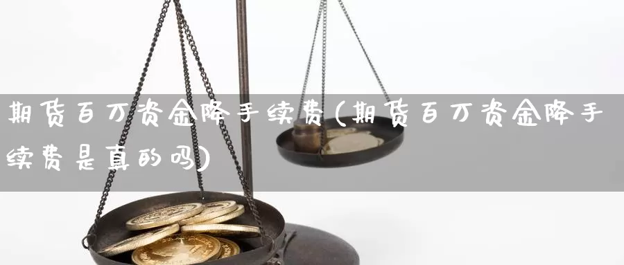 期货百万资金降手续费(期货百万资金降手续费是真的吗)_https://www.chizhuzhu.com_期货入门_第1张