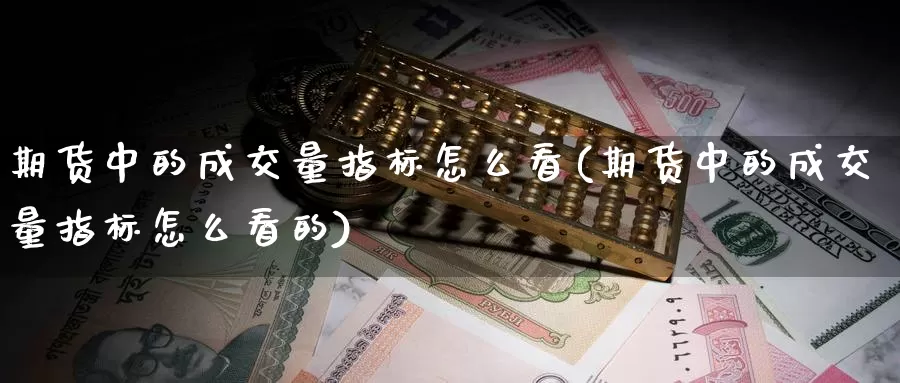 期货中的成交量指标怎么看(期货中的成交量指标怎么看的)_https://www.chizhuzhu.com_期货直播室_第1张